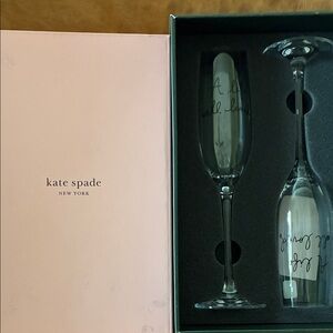 kate spade Champagne Flutes in Pink Box